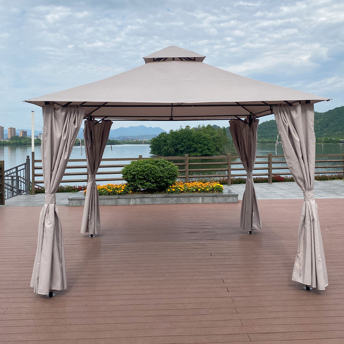 Pergolas Outdoor Shading Gazebo Tent With Curtains