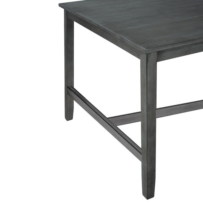 6 Piece Wooden Dining Table set, Kitchen Table set with 4 Chairs and Bench, Farmhouse Rustic Style,Antique Graywash