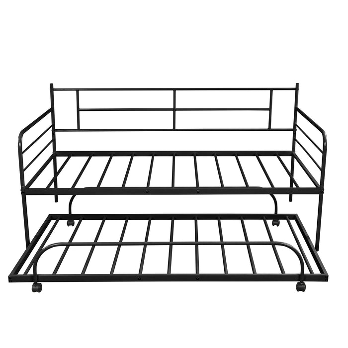 Metal Daybed with Trundle,Twin Size
