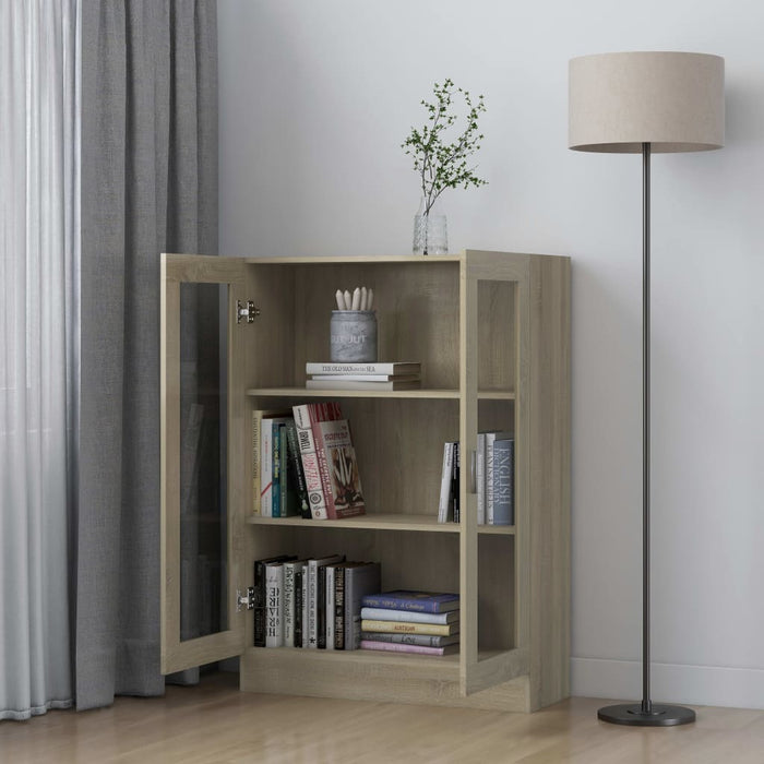 Vitrine Cabinet Sonoma Oak 32.5"x12"x45.3" Chipboard