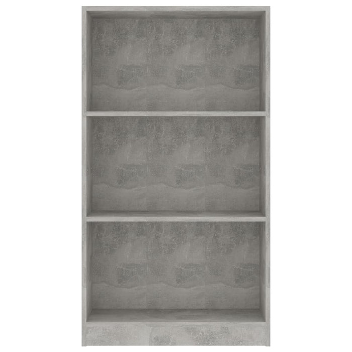 3-Tier Book Cabinet Concrete Gray 23.6"x9.4"x42.5" Chipboard