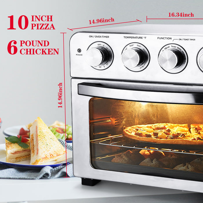 Toaster Oven Air Fryer Combo, Countertop Convection Oven ,4 Accessories & Recipes,Stainless Steel