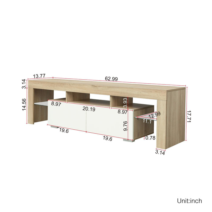 Living Room Furniture TV Stand Cabinet.Rustic Oak,White