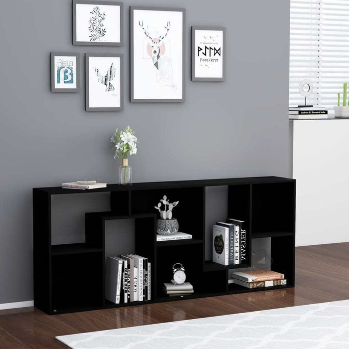 Book Cabinet Black 26.4"x9.4"x63.4"