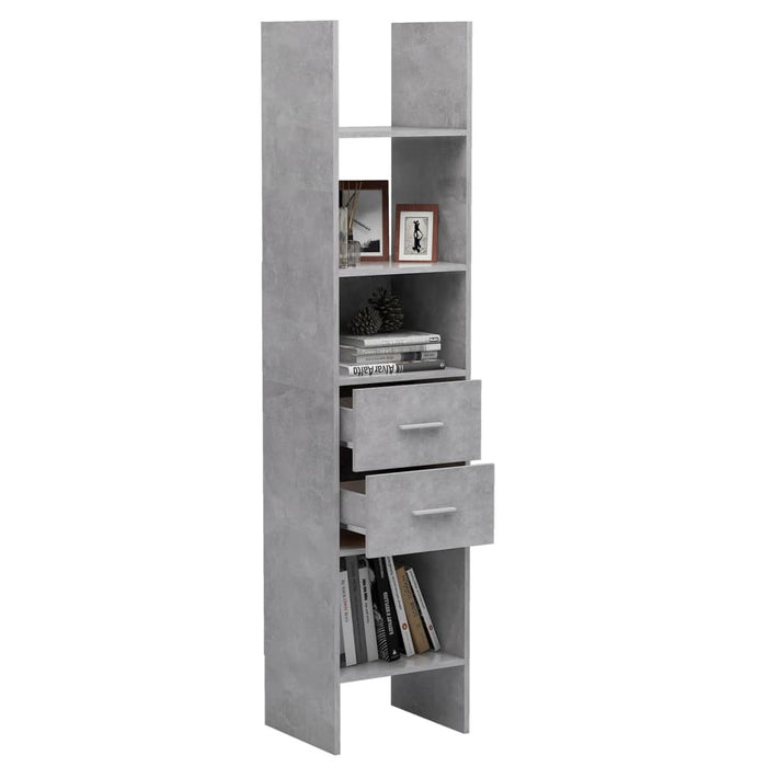 Book Cabinet Concrete Gray 15.7"x13.8"x70.9" Chipboard