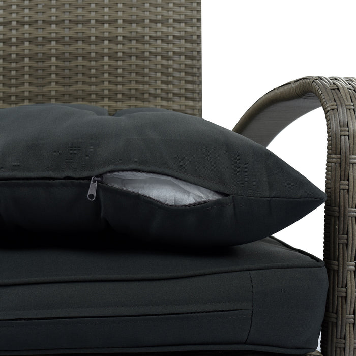 4-Piece Outdoor Patio Sectional Rattan Sofa Set,All-Weather PE Wicker Conversation Set