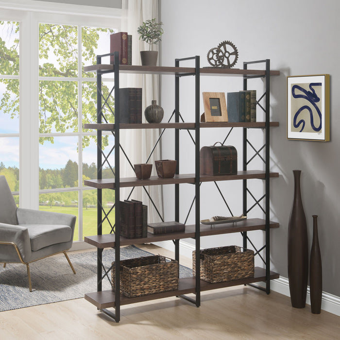 Industrial Design Home Office 5 Tier Bookshelf