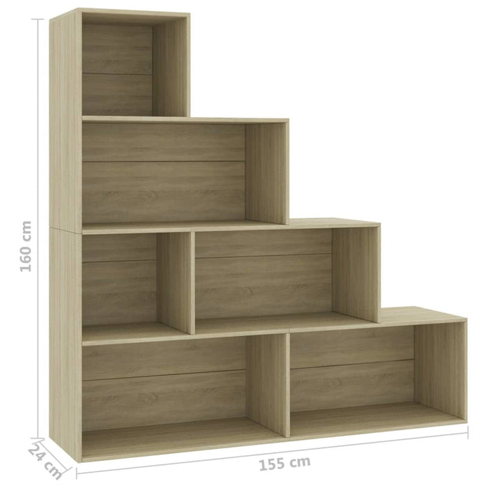 Book Cabinet/Room Divider Sonoma Oak 61"x9.4"x63" Chipboard
