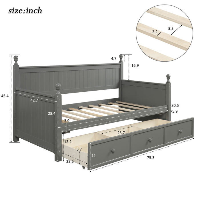 Martins Twin Size Daybed with Three Drawers