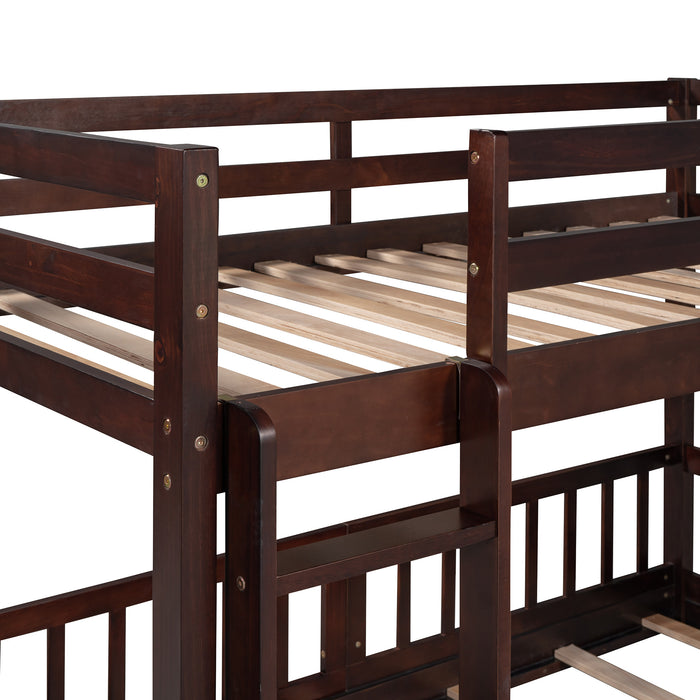 Twin Over Twin Bunk Bed with Slide and Ladder
