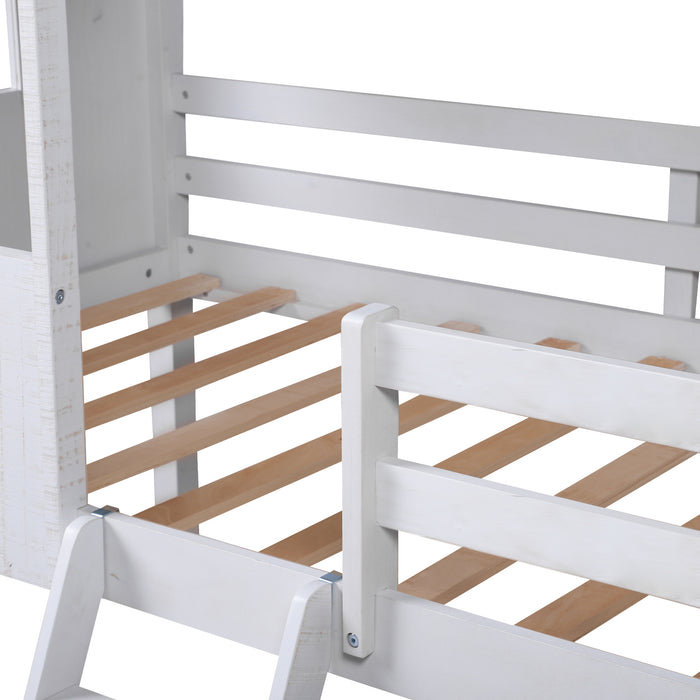 MyRoom Twin Size Low Loft Wood House Bed