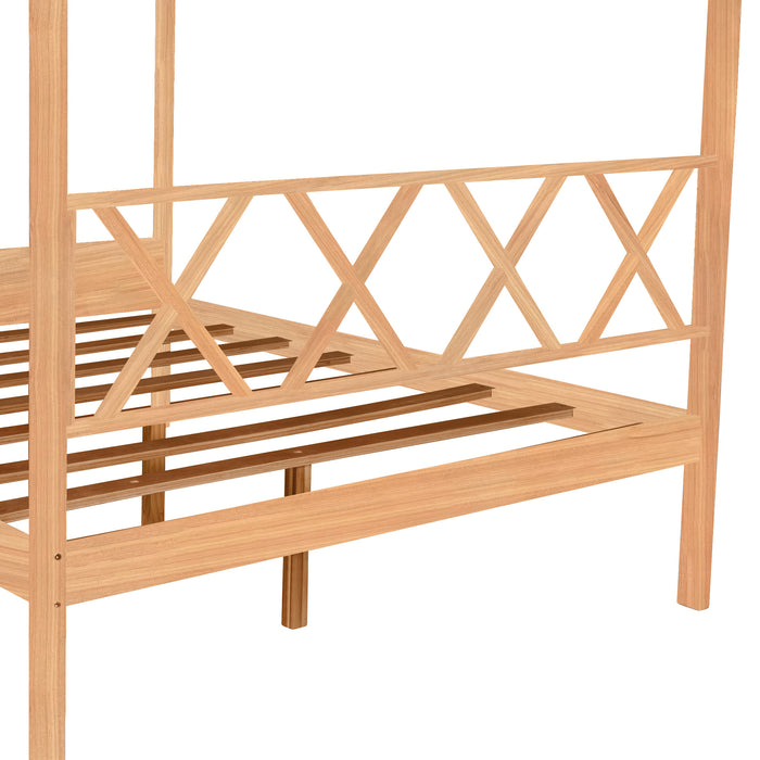 MyRoomz Full Size Wood House Bed with Storage Space