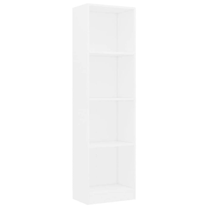 4-Tier Book Cabinet White 15.7"x9.4"x55.9"