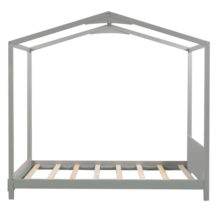 Twin Size House Platform Bed with Headboard