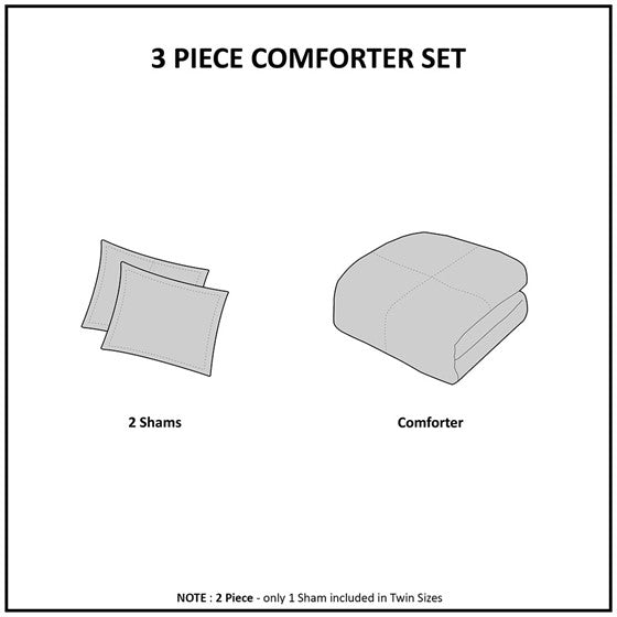 Rhea Cotton Jacquard Comforter Mini Set (Off White/Navy)