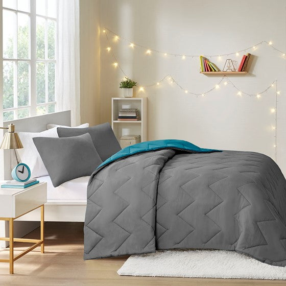 Trixie Reversible Comforter Mini Set (Teal)