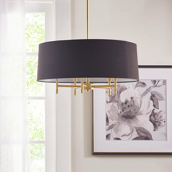 Presidio 5-Light Drum Shade Chandelier (Black & Gold ETA 07/05/2023)