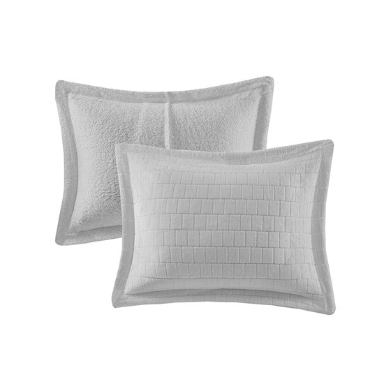 Laurie Plush to Sherpa Comforter Set (Grey)