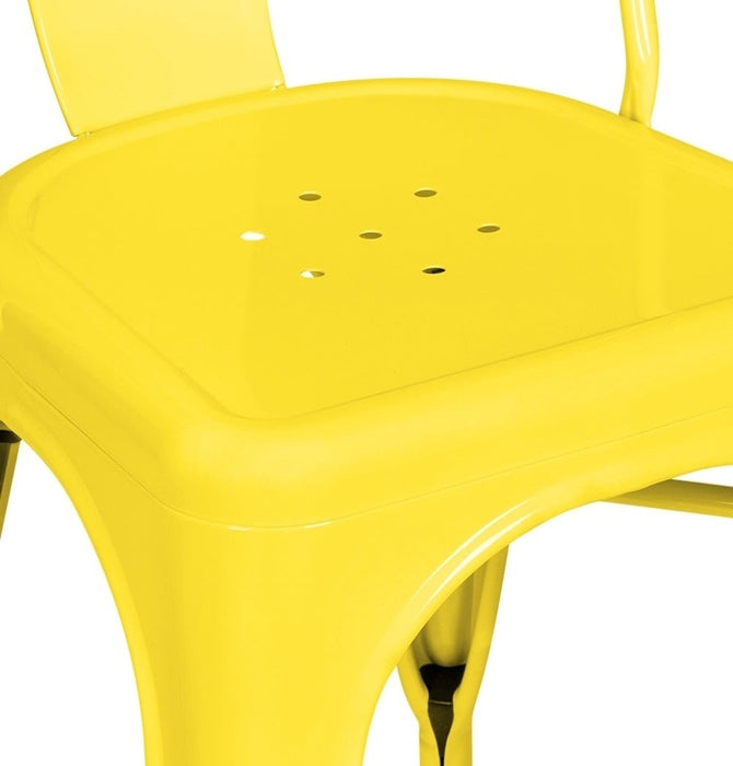 Tolix Style Dining Chair - Yellow - Reproduction