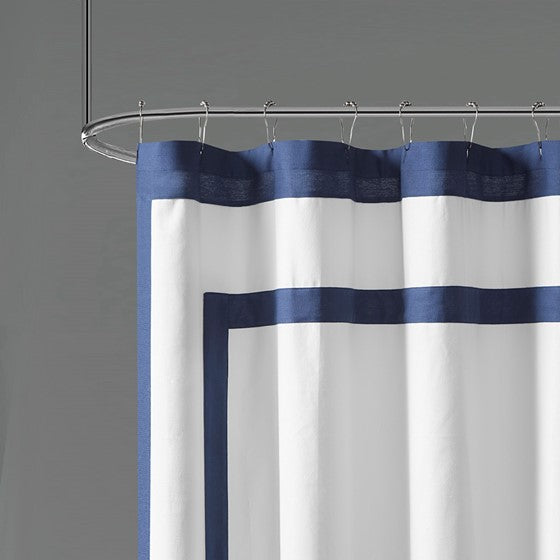 Greyson Cotton Shower Curtain (Navy)