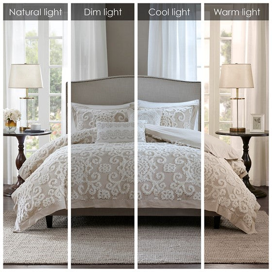 Suzanna Cotton Comforter Mini Set (Taupe) (Low Stock ETA 06/27/2023)