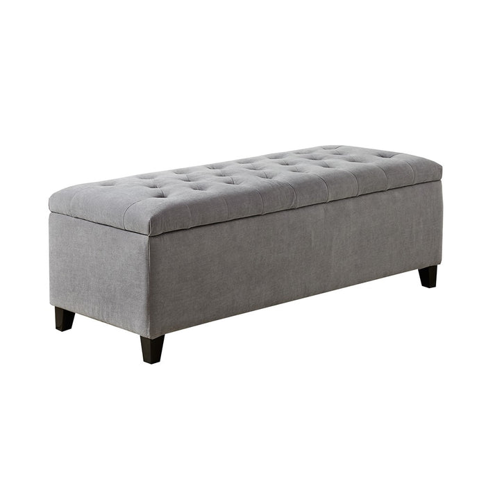 Shandra Grey Tufted Top Storage Bench
