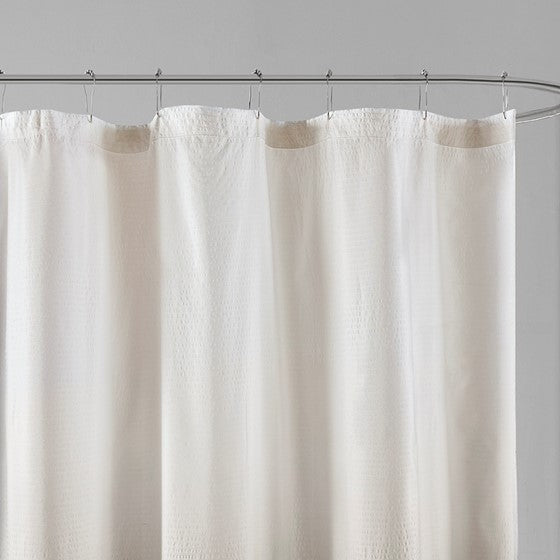 Ara Ombre Printed Seersucker Shower Curtain (Taupe)