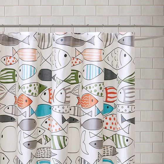 Sardinia Cotton Printed Shower Curtain