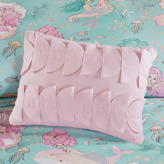 Darya Printed Mermaid Comforter Set (Aqua/Pink)