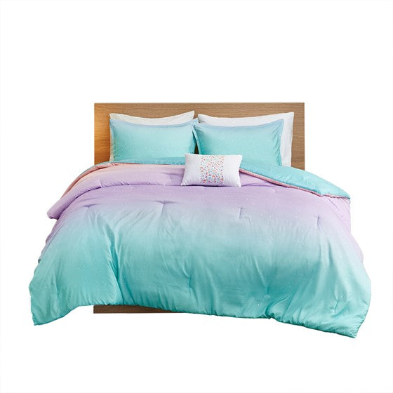 Glimmer Metallic Glitter Reversible Comforter Set