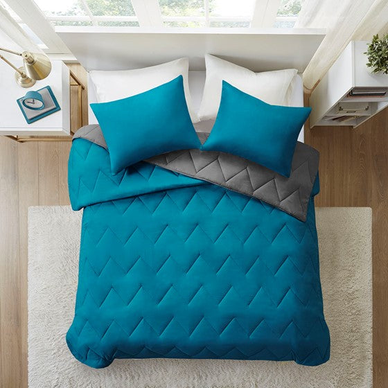 Trixie Reversible Comforter Mini Set (Teal)