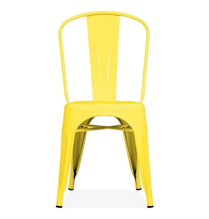 Tolix Style Dining Chair - Yellow - Reproduction