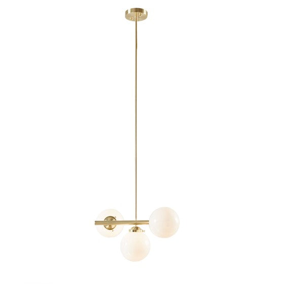 Aurelia 3-Light Chandelier with Frosted Glass Globe Bulbs
